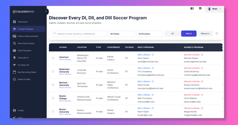 College Database Interface